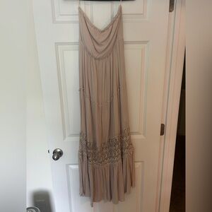 Pink lily strapless dress